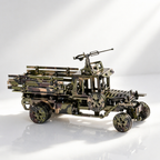 Camión Militar Camuflaje Mecánico Metal 3D