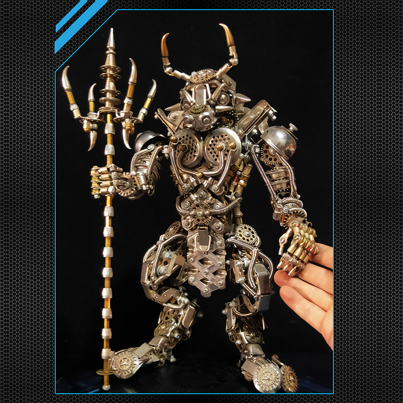 Minotauro Cabeza de Toro Criatura Mítica Metal 3D