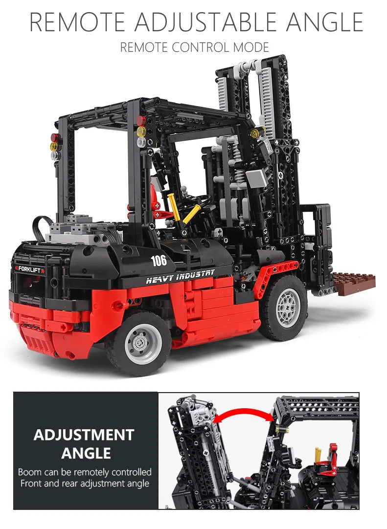 Mould King-bloques de construcción técnicos ladrillos de MOC-3681, vehículos de ingeniería de ciudad, carretilla elevadora RC