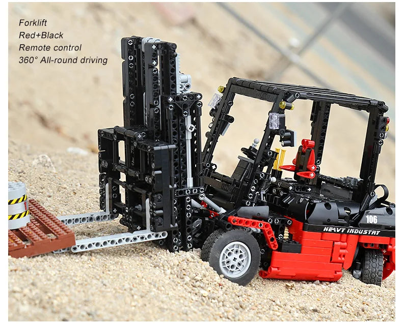 Mould King-bloques de construcción técnicos ladrillos de MOC-3681, vehículos de ingeniería de ciudad, carretilla elevadora RC