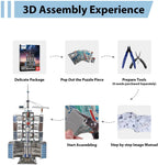 Microworld-juegos de rompecabezas de Metal 3D, Kits de modelos de centro de lanzamiento satelital chino, rompecabezas DIY con corte láse