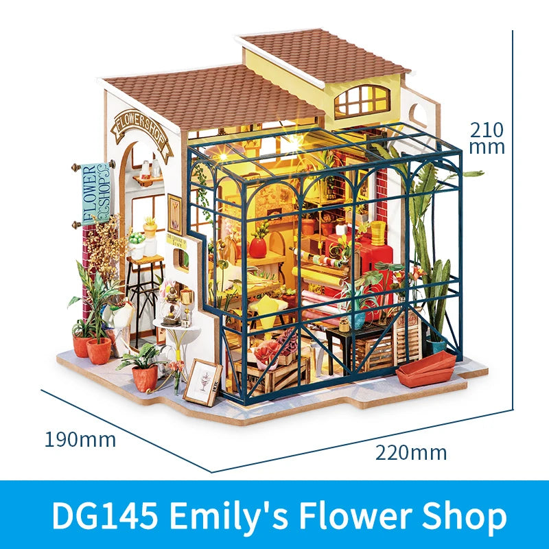 Robotime Rolife DIY Kits de casa de muñecas en miniatura para construir casa de muñecas de madera 3D regalos artesanales para niños el rincón de la felicidad