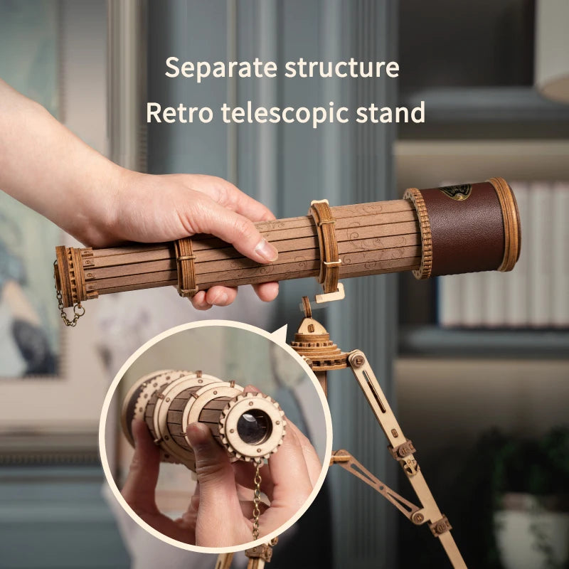 Robotime ROKR telescopio Monocular 3D juego de rompecabezas de madera juguetes de montaje para niños adolescentes adultos regalo de cumpleaños