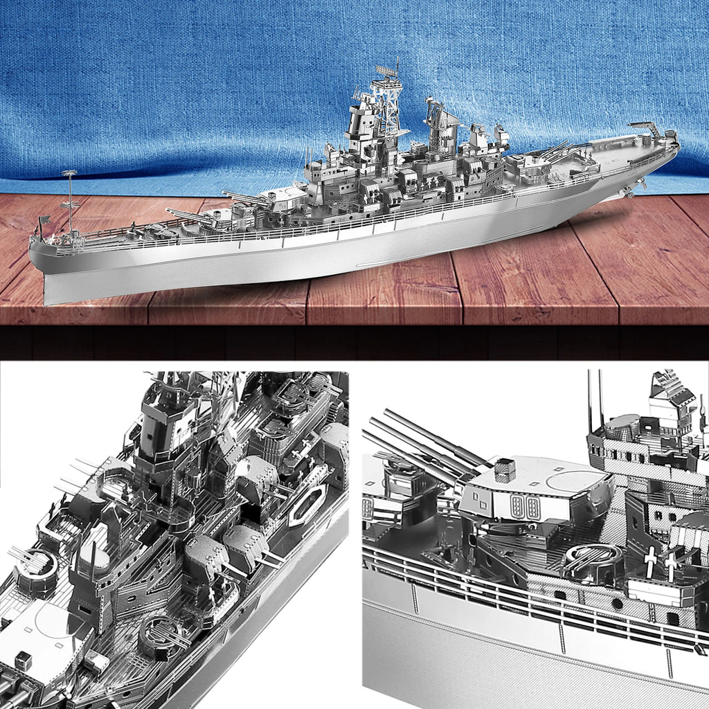 Piececool-rompecabezas de Metal 3D, acorazado de Missouri