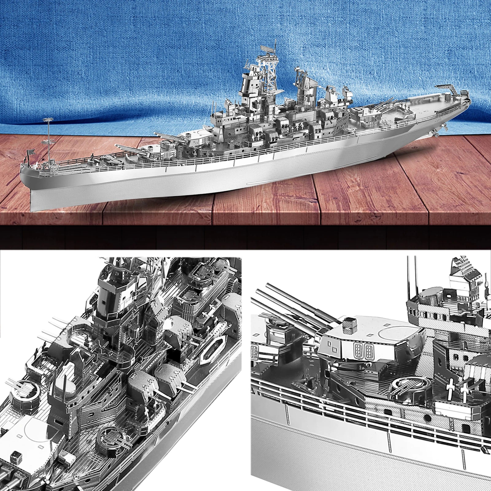 Piececool-rompecabezas de Metal 3D, acorazado de Missouri