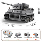 Cada 925 Uds ciudad Control remoto Ww2 ejército militar tigre tanque de bloques de construcción ladrillos RC vehículo