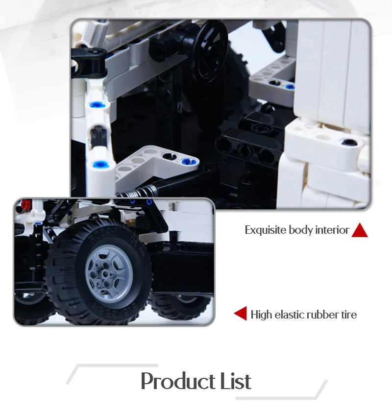 Cada-bloques de construcción de coche a Control remoto para niños, juguete de ladrillos para armar coche SUV de ciudad, serie Defender