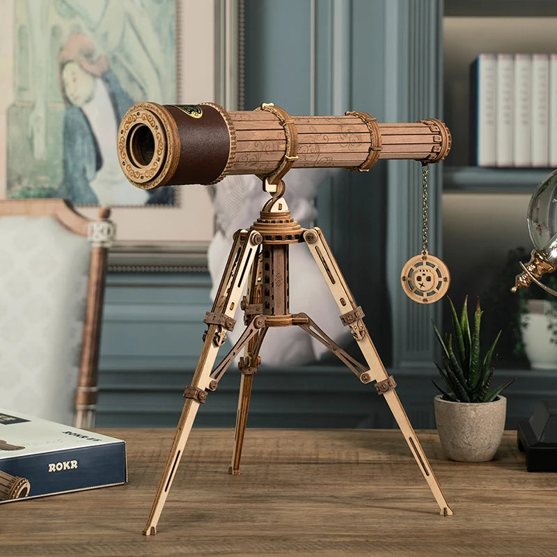 Robotime ROKR telescopio Monocular 3D juego de rompecabezas de madera juguetes de montaje para niños adolescentes adultos regalo de cumpleaños