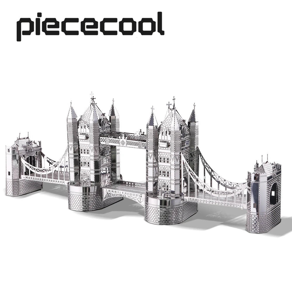 Piececool-rompecabezas de Metal 3D para adultos, rompecabezas de puente de La Torre de Londres, Kits de construcción de modelos