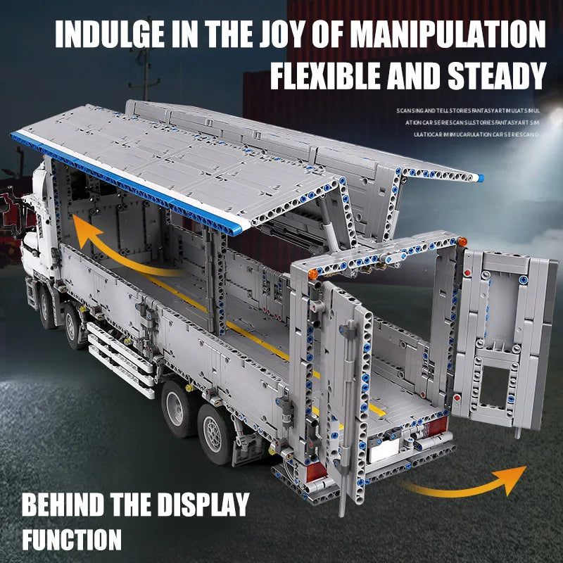 MOULD KING-construcción de un camión de juguete     contenedor, modelo ttra, bloques de construcción, MOC-1389