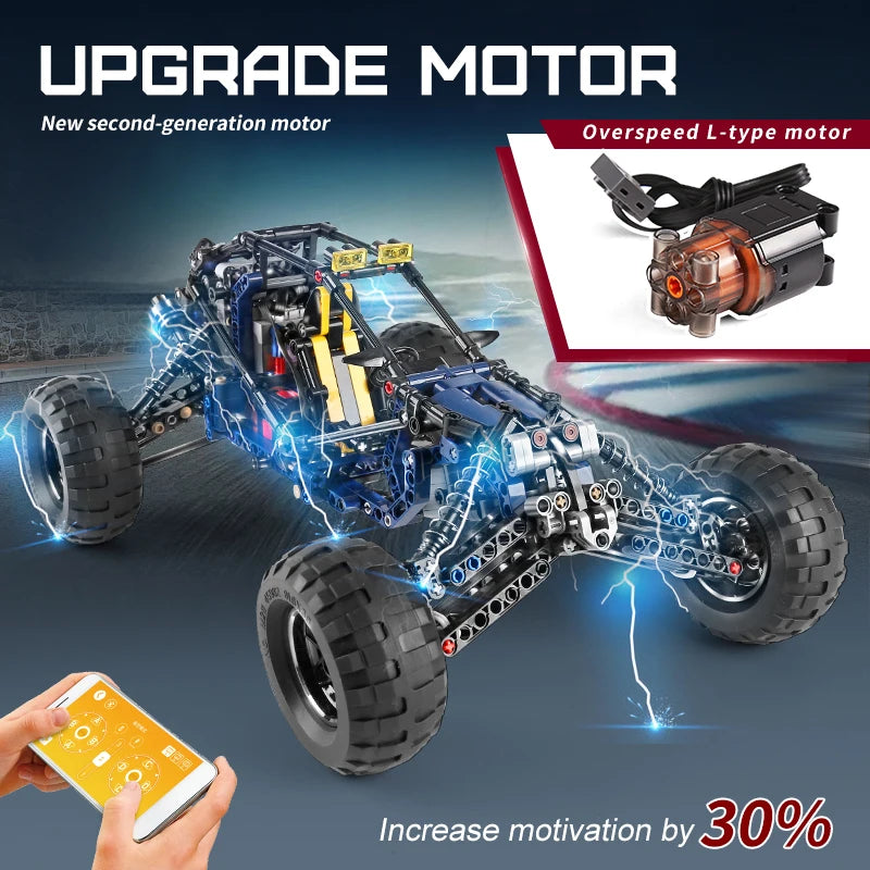 MOLD KING 18018 coche de escalada técnico MOC-3028 Lightning APP Control remoto coche modelo ladrillos