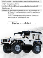 Cada-bloques de construcción de coche a Control remoto para niños, juguete de ladrillos para armar coche SUV de ciudad, serie Defender