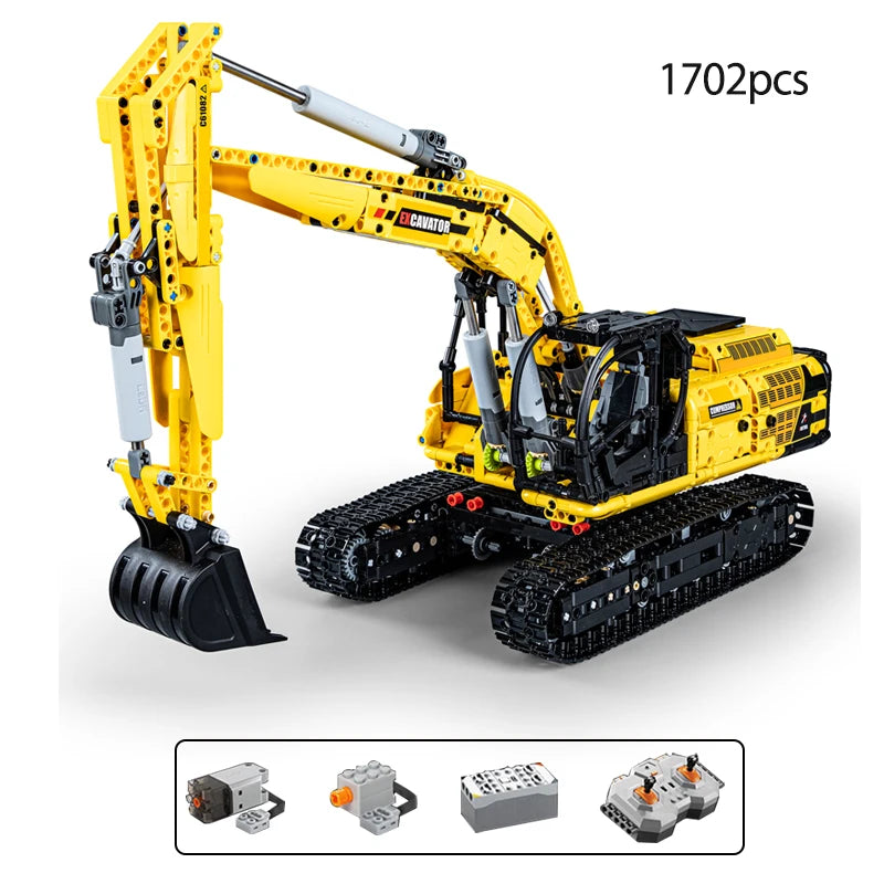Cada 1702 Uds 1:20 ciudad coche de ingeniería con Control remoto DIY modelo de bloques de construcción RC excavadora ladrillos