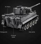 Cada 925 Uds ciudad Control remoto Ww2 ejército militar tigre tanque de bloques de construcción ladrillos RC vehículo