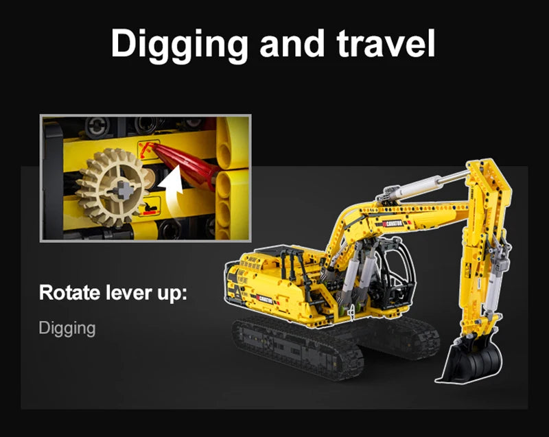 Cada 1702 Uds 1:20 ciudad coche de ingeniería con Control remoto DIY modelo de bloques de construcción RC excavadora ladrillos