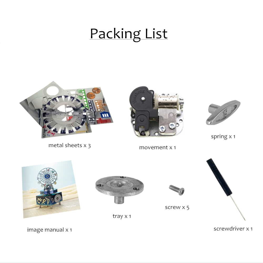 Microworld rompecabezas 3D regalo constelación amor tema caja de música giratoria Kits DIY rompecabezas