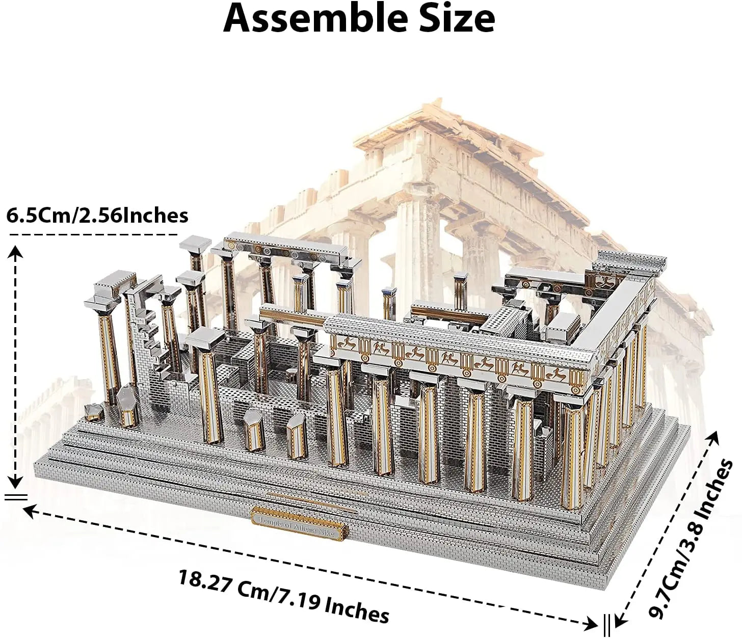 Microworld-juegos de rompecabezas de Metal 3D, Kits de modelos de construcción del templo de Atenea