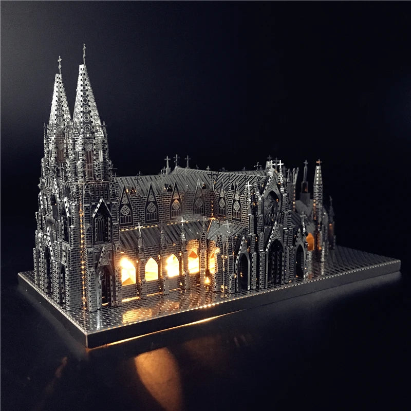 IRON STAR-rompecabezas 3D de Metal, Kits de modelos de ensamblaje de la Catedral de San Patricio