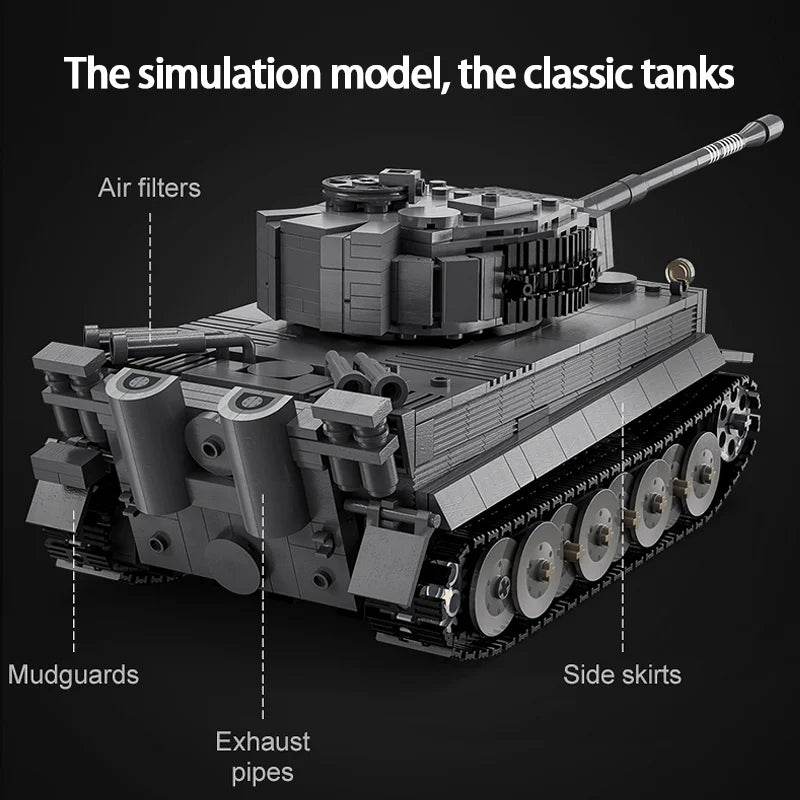 Cada 925 Uds ciudad Control remoto Ww2 ejército militar tigre tanque de bloques de construcción ladrillos RC vehículo