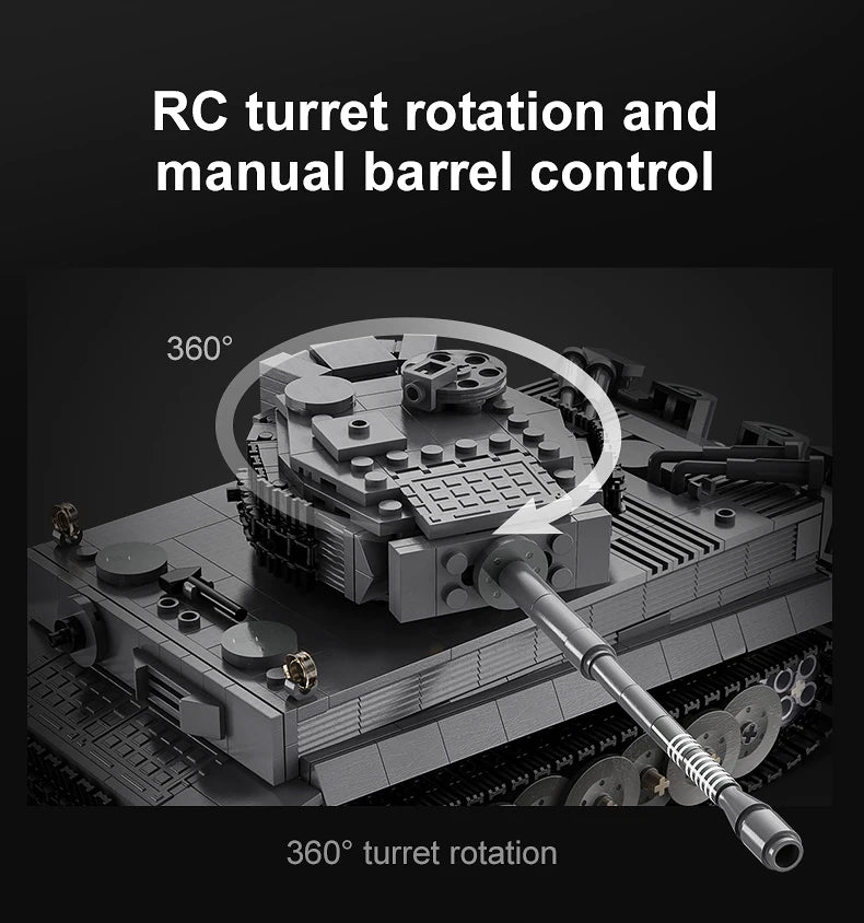 Cada 925 Uds ciudad Control remoto Ww2 ejército militar tigre tanque de bloques de construcción ladrillos RC vehículo
