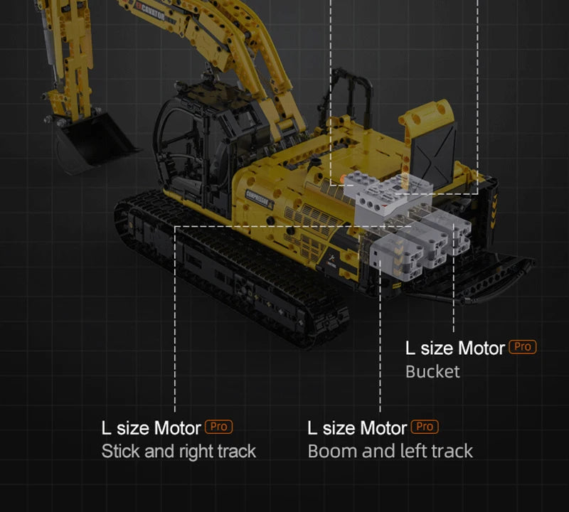 Cada 1702 Uds 1:20 ciudad coche de ingeniería con Control remoto DIY modelo de bloques de construcción RC excavadora ladrillos