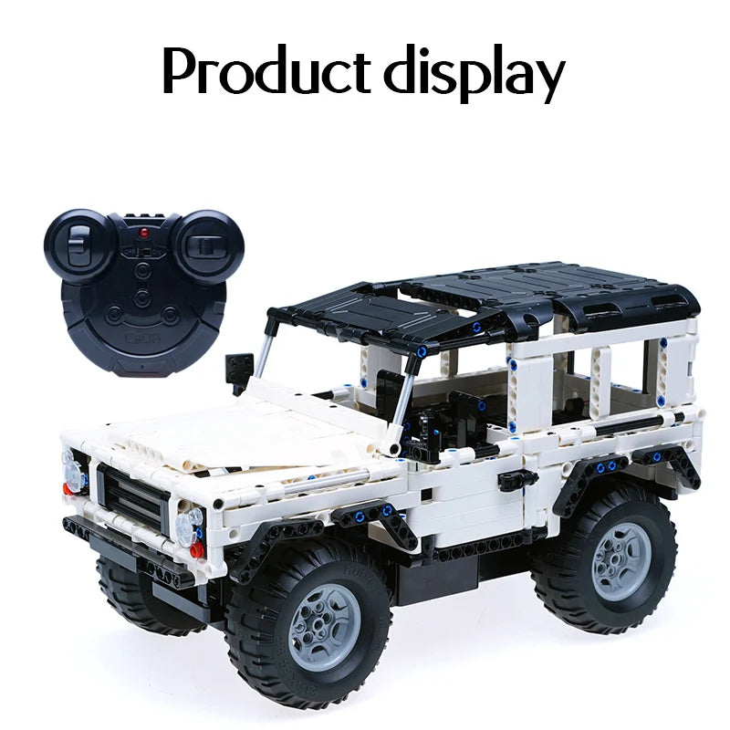 Cada-bloques de construcción de coche a Control remoto para niños, juguete de ladrillos para armar coche SUV de ciudad, serie Defender