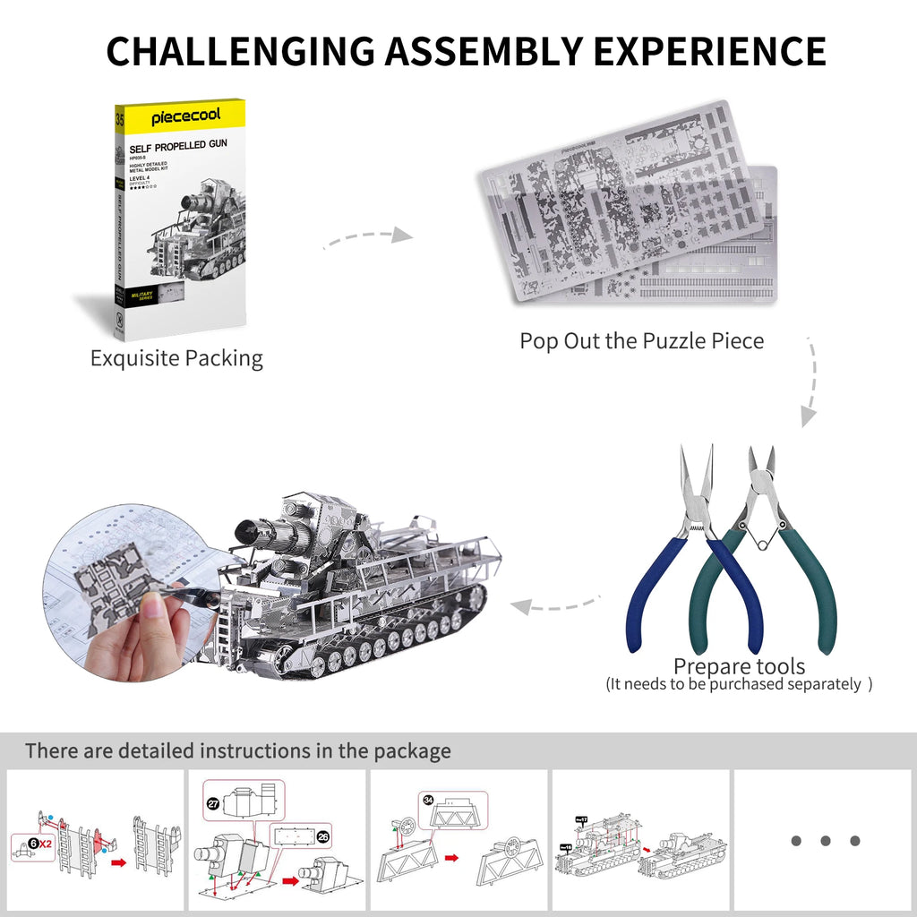 Piececool-rompecabezas de Metal 3D para adultos, modelo de construcción