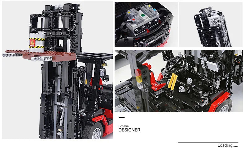 Mould King-bloques de construcción técnicos ladrillos de MOC-3681, vehículos de ingeniería de ciudad, carretilla elevadora RC