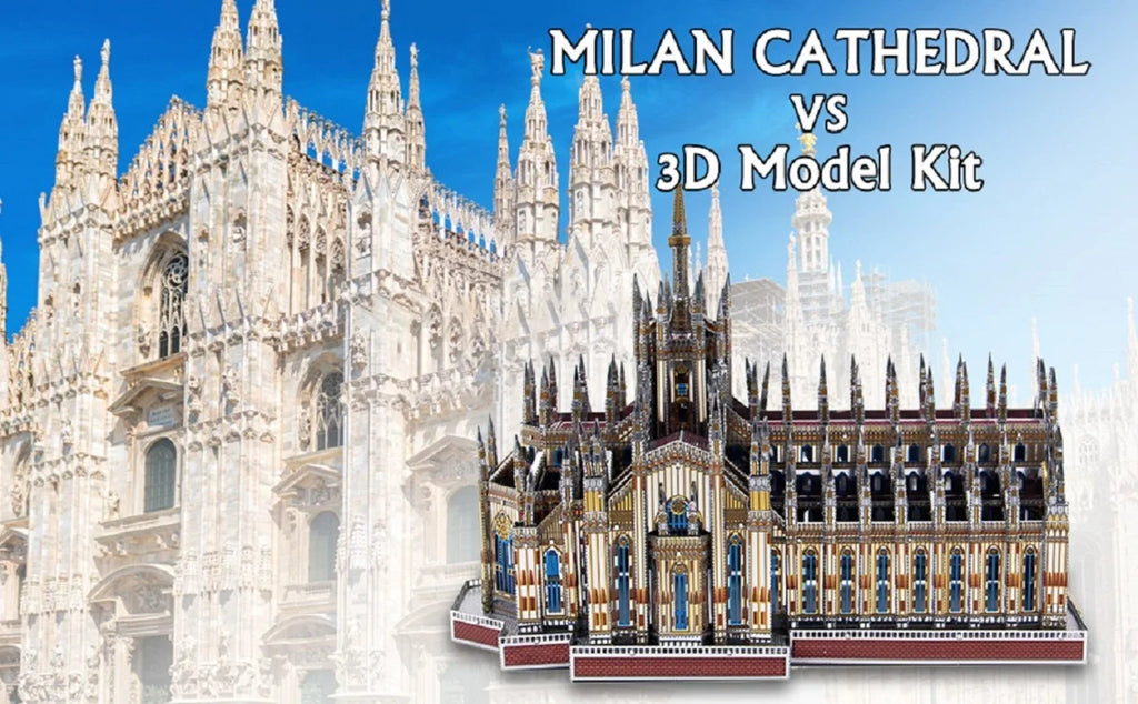 Microworld-rompecabezas de Metal 3D, Kits de modelos de construcción de catedral de Milán