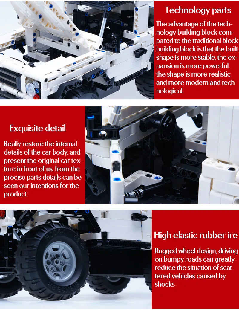 Cada-bloques de construcción de coche a Control remoto para niños, juguete de ladrillos para armar coche SUV de ciudad, serie Defender