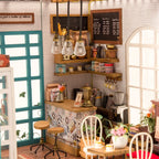 Robotime-casa de muñecas artística, Kits de casa en miniatura DIY, Mini casa de muñecas con muebles, juguetes de café de Simon para niños, regalo para niñas DG109