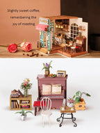 Robotime-casa de muñecas artística, Kits de casa en miniatura DIY, Mini casa de muñecas con muebles, juguetes de café de Simon para niños, regalo para niñas DG109