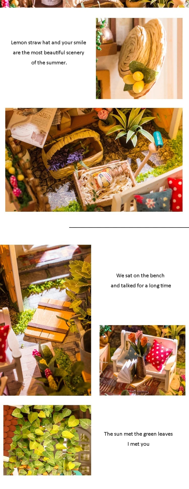 Robotime-jardín de Miller en miniatura para niños, casa de muñecas de madera con muebles, juguetes para niños, los mejores regalos para niñas