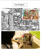 Robotime-casa de muñecas artística, Kits de casa en miniatura DIY, Mini casa de muñecas con muebles, juguetes de café de Simon para niños, regalo para niñas DG109