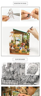 Robotime-jardín de Miller en miniatura para niños, casa de muñecas de madera con muebles, juguetes para niños, los mejores regalos para niñas