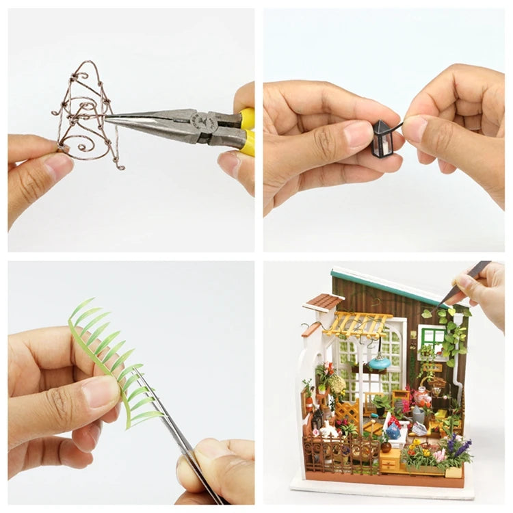 Robotime-jardín de Miller en miniatura para niños, casa de muñecas de madera con muebles, juguetes para niños, los mejores regalos para niñas