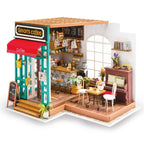 Robotime-casa de muñecas artística, Kits de casa en miniatura DIY, Mini casa de muñecas con muebles, juguetes de café de Simon para niños, regalo para niñas DG109