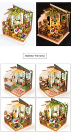 Robotime-jardín de Miller en miniatura para niños, casa de muñecas de madera con muebles, juguetes para niños, los mejores regalos para niñas