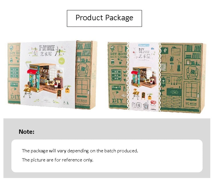 Robotime-casa de muñecas artística, Kits de casa en miniatura DIY, Mini casa de muñecas con muebles, juguetes de café de Simon para niños, regalo para niñas DG109