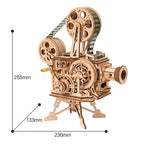 Robotime ROKR-proyector de manivela, Vitascopio de película clásica, rompecabezas de madera 3D, modelo de juguete de construcción para niños y adultos LK601