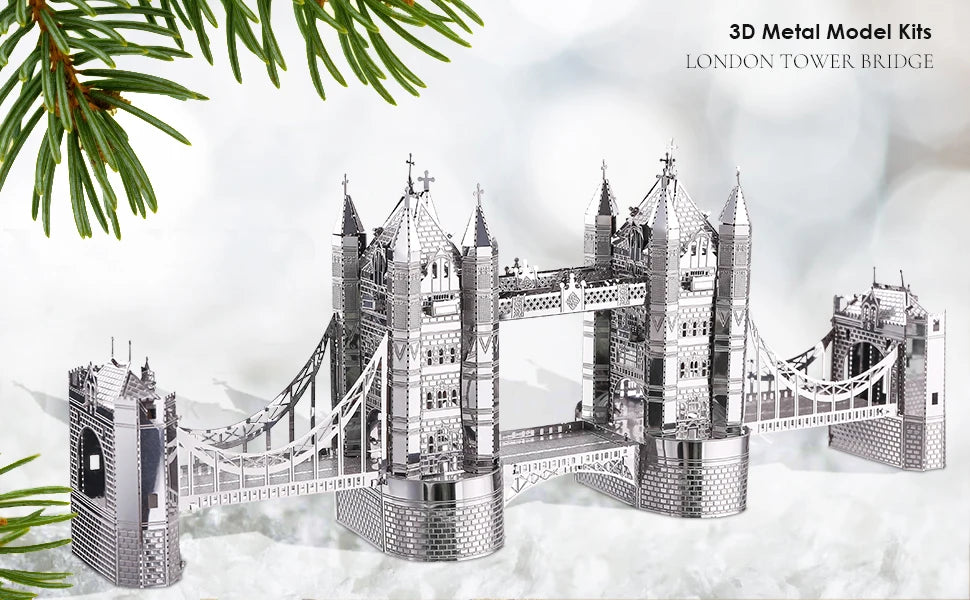 Piececool-rompecabezas de Metal 3D para adultos, rompecabezas de puente de La Torre de Londres, Kits de construcción de modelos