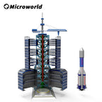 Microworld-juegos de rompecabezas de Metal 3D, Kits de modelos de centro de lanzamiento satelital chino, rompecabezas DIY con corte láse