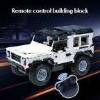 Cada-bloques de construcción de coche a Control remoto para niños, juguete de ladrillos para armar coche SUV de ciudad, serie Defender