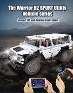 Cada 575 Uds Warrior H2 coche de Control remoto LED bloques de construcción ciudad coche de carreras AWD SUV RC ladrillos