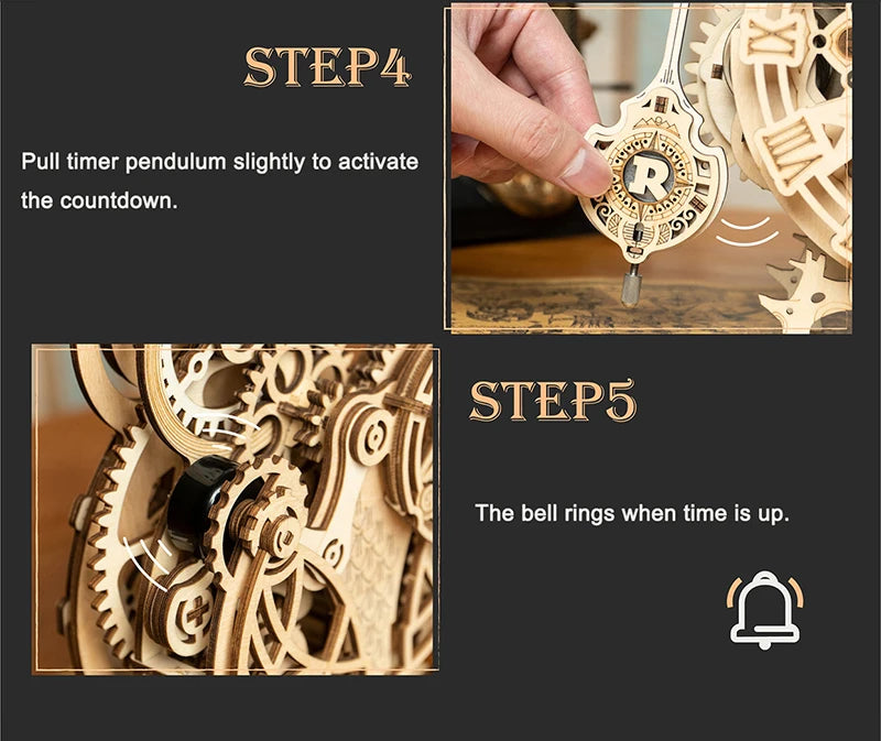 Robotime: rompecabezas 3D de madera con forma de reloj de búho, juego de construcción, juguetes