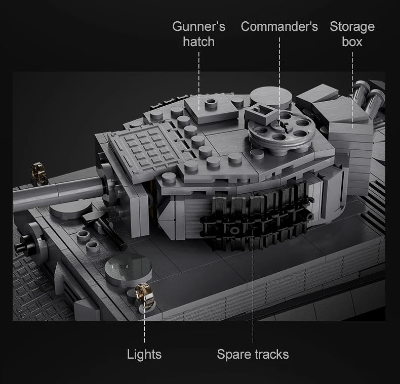 Cada 925 Uds ciudad Control remoto Ww2 ejército militar tigre tanque de bloques de construcción ladrillos RC vehículo