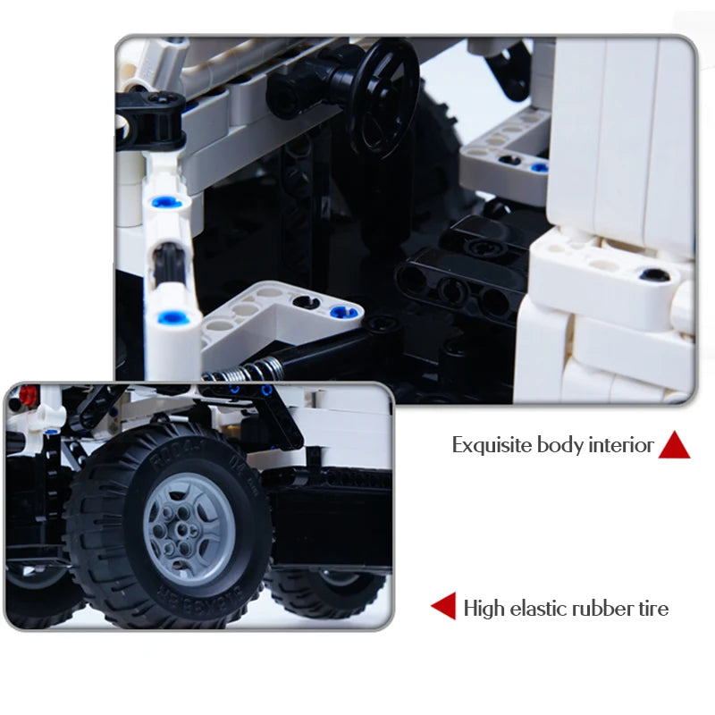 Cada-bloques de construcción de coche a Control remoto para niños, juguete de ladrillos para armar coche SUV de ciudad, serie Defender