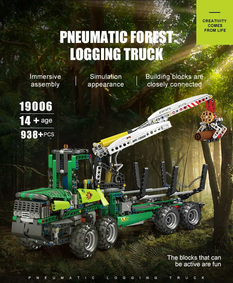 MOLD KING 19006 bloques de construcción técnicos la aplicación neumática máquina forestal