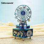 Microworld rompecabezas 3D regalo constelación amor tema caja de música giratoria Kits DIY rompecabezas