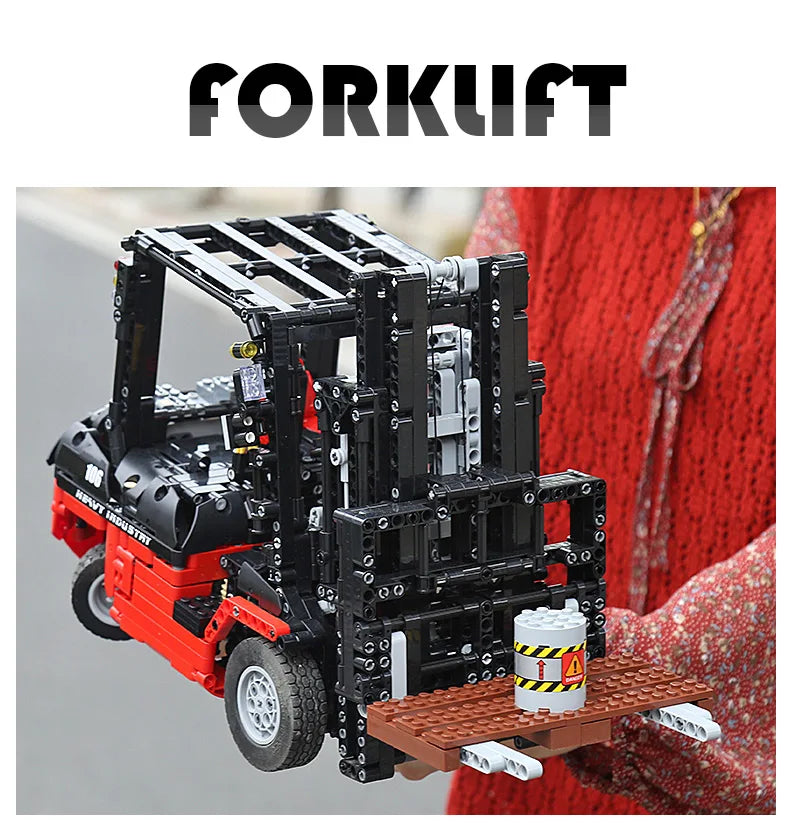 Mould King-bloques de construcción técnicos ladrillos de MOC-3681, vehículos de ingeniería de ciudad, carretilla elevadora RC
